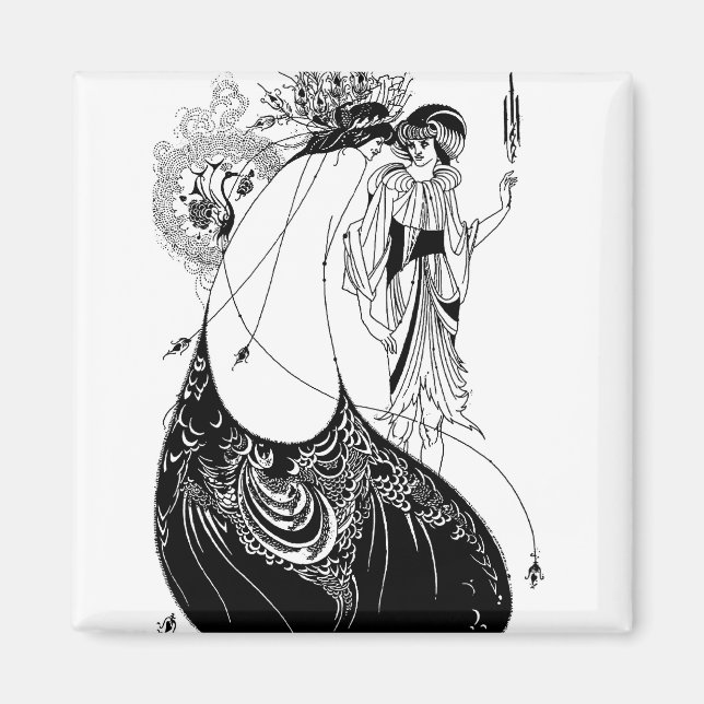 Peacock Skirt Beardsley Art Nouveau Magnet (Vorne)