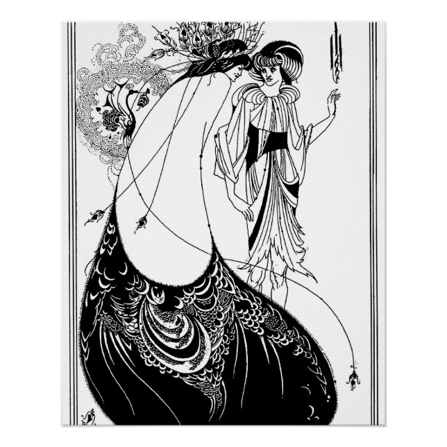Peacock Skirt Beardsley Art Nouveau Poster (Vorderseite)