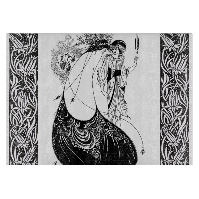 Peacock Skirt Beardsley Art Nouveau Schneidebrett (Vorderseite)