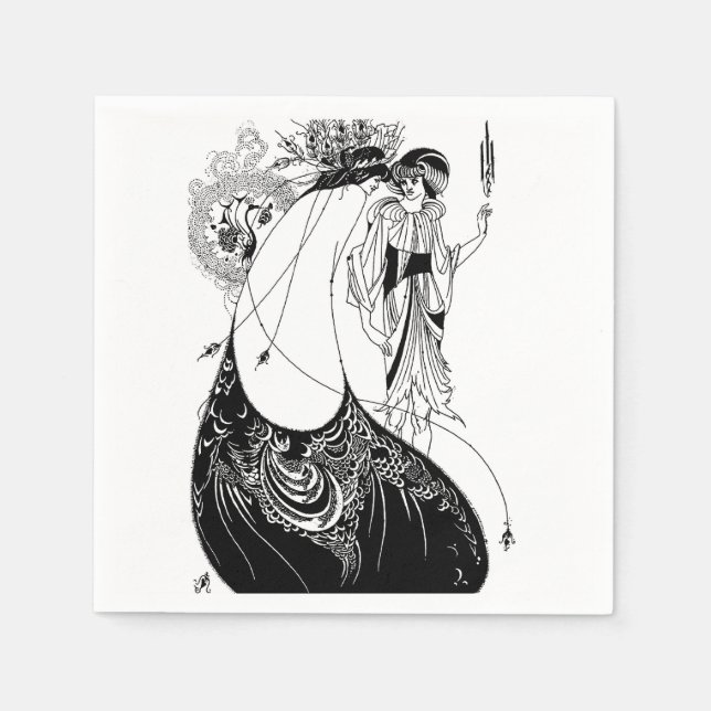 Peacock Skirt Beardsley Art Nouveau Serviette (Vorderseite)
