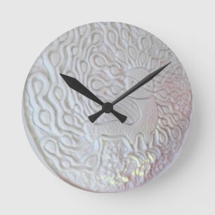 Peacock Snow Sculpture, Hotel de Glace, Quebec Runde Wanduhr