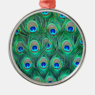 Peacock Splendor Silbernes Ornament
