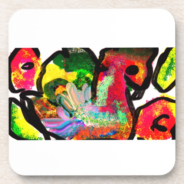 Peacock spring Art Getränkeuntersetzer (Vorderseite)