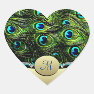 Peacock Theme Wedding Umschlag Aufklebers Herz-Aufkleber