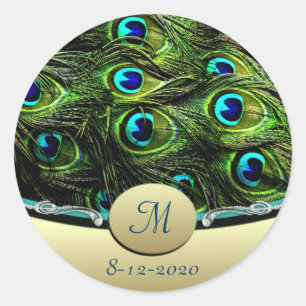 Peacock Theme Wedding Umschlag Aufklebers Runder Aufkleber