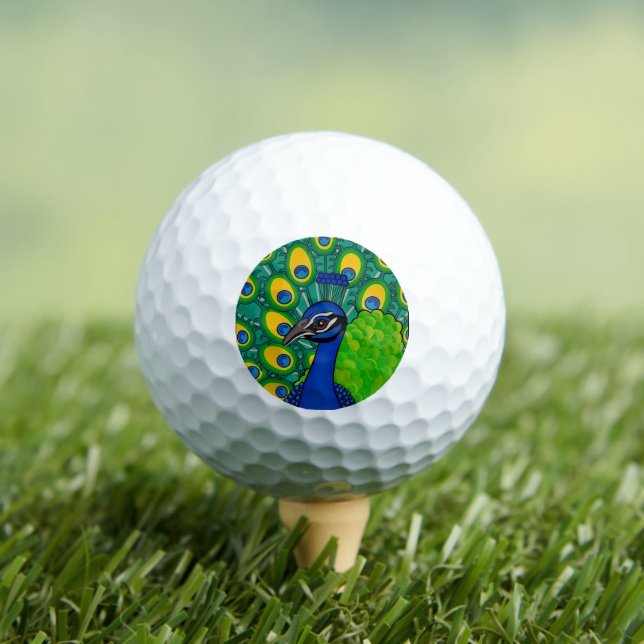 Peacock Themed Golf Ball (Insitu T-Shirt)