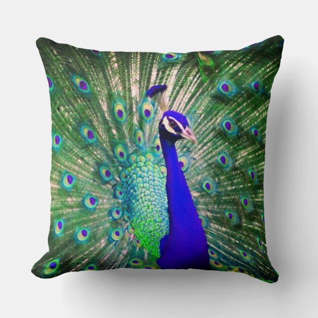 Peacock Throw PIllow Kissen (Vorderseite)