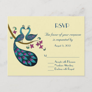 Peacock UAWG, Elfenbein RSVP Karte