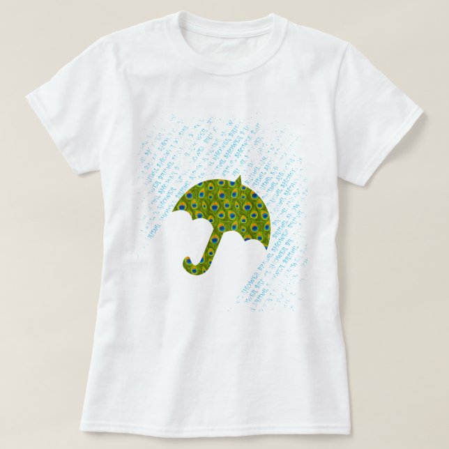 Peacock Umbrella-Brautparty-T - Shirt (Design vorne)