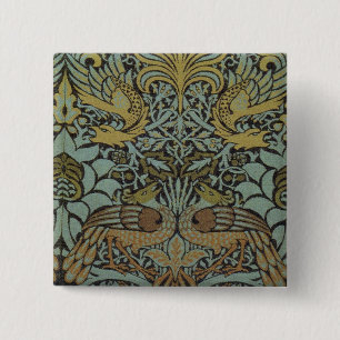 Peacock und Dragon (von William Morris) Button