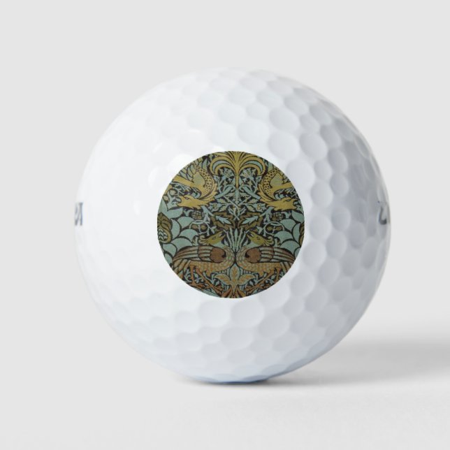 Peacock und Dragon (von William Morris) Golfball (Vorderseite)