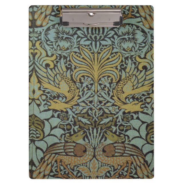Peacock und Dragon (von William Morris) Klemmbrett (Vorderseite)