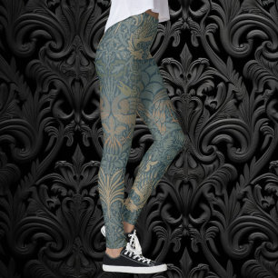 Peacock und Dragon von William Morris Leggings