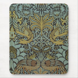 Peacock und Dragon (von William Morris) Mousepad