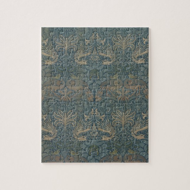 Peacock und Dragon von William Morris Puzzle (Vertikal)