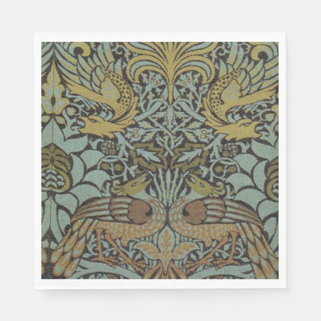 Peacock und Dragon (von William Morris) Serviette (Vorderseite)