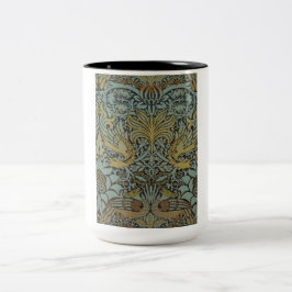 Peacock und Dragon (von William Morris) Zweifarbige Tasse