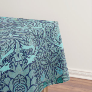 Peacock und Dragon William Morris Navy Blue Floral Tischdecke