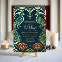 Peacock und Lotus Wedding Eleganter Deko Regal Blu
