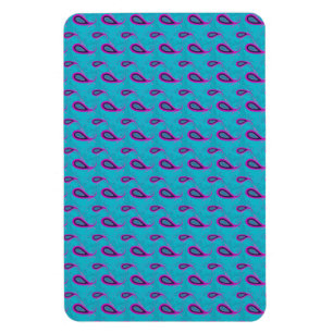 Peacock und Magenta Paisley Pattern Magnet