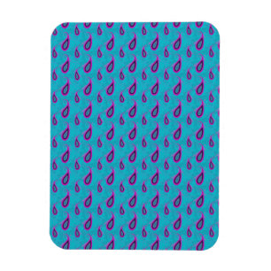 Peacock und Magenta Paisley Pattern Magnet
