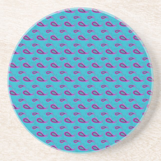 Peacock und Magenta Paisley Pattern Untersetzer (Vorne)