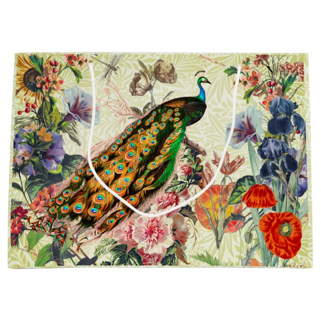 PEACOCK UND WILLIAM MORRIS GIFT BAG GROßE GESCHENKTÜTE (Vorderseite)