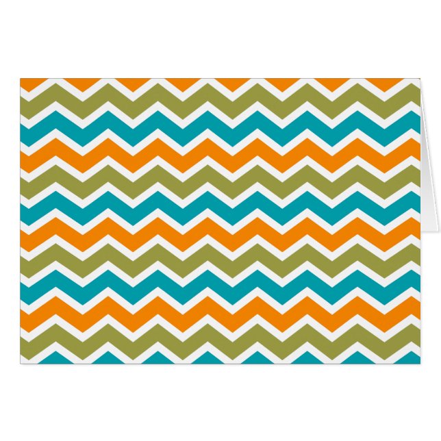 Peacock Vibrant Tribal Zigzag (Vorderseite (Horizontal))