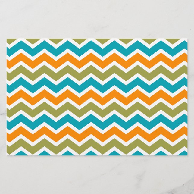 Peacock Vibrant Tribal Zigzag Briefpapier (Vorderseite)