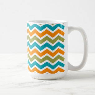Peacock Vibrant Tribal Zigzag Kaffeetasse