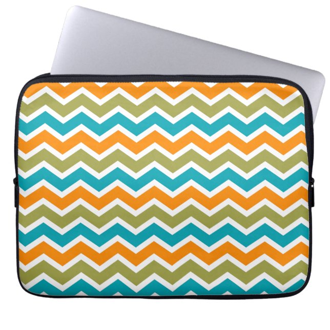 Peacock Vibrant Tribal Zigzag Laptopschutzhülle (Vorderseite)