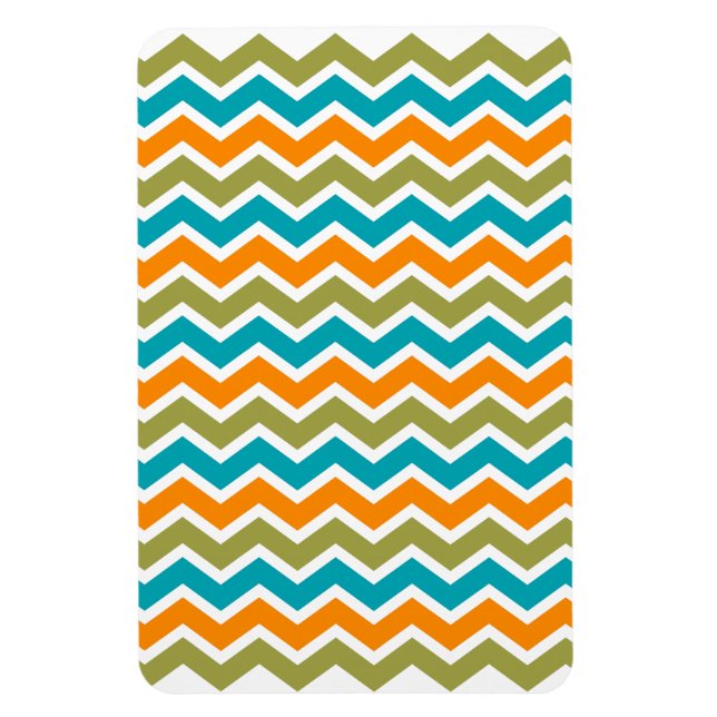 Peacock Vibrant Tribal Zigzag Magnet (Vertikal)