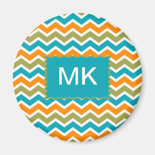 Peacock Vibrant Tribal Zigzag Magnet