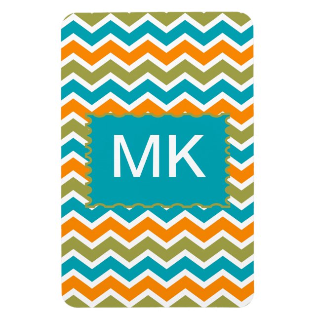 Peacock Vibrant Tribal Zigzag Magnet (Vertikal)