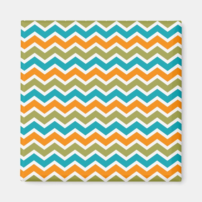 Peacock Vibrant Tribal Zigzag Magnet (Vorne)