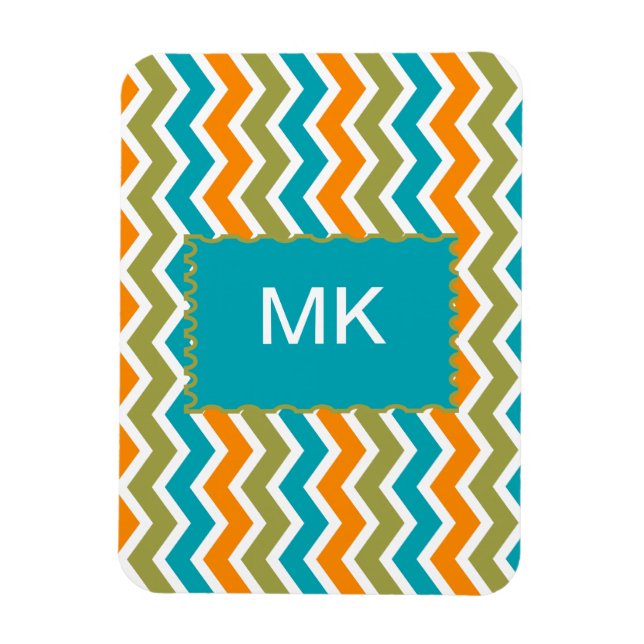 Peacock Vibrant Tribal Zigzag Magnet (Vertikal)