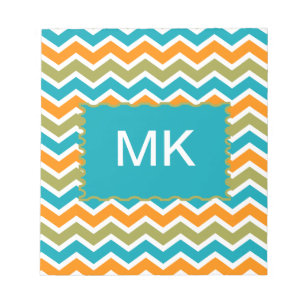 Peacock Vibrant Tribal Zigzag Notizblock