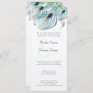 Peacock Vintag 3 Feathers Einladung