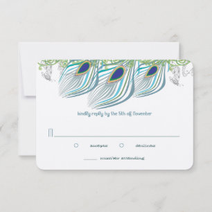 Peacock Vintag 3 Feathers Vielen Dank RSVP Karte