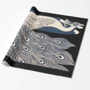 Peacock Vintages blaues Meer Geschenkpapier