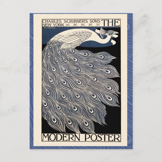 Peacock Vintages blaues Meer Postkarte (Vorderseite)