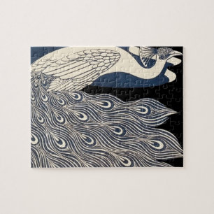 Peacock Vintages blaues Meer Puzzle