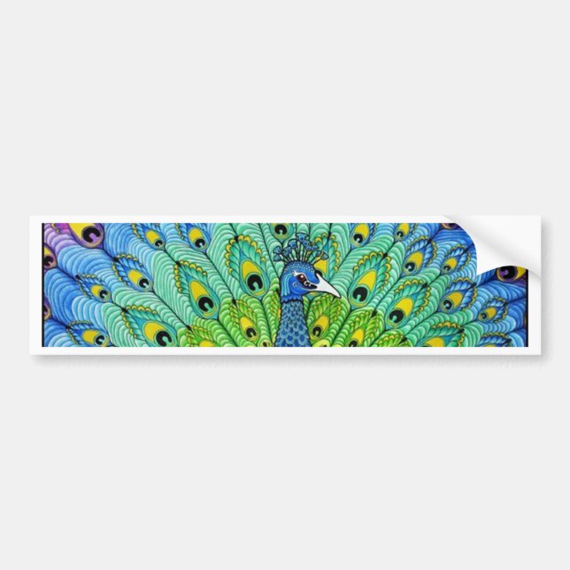 Peacock-Vogelanimation Autoaufkleber (Vorne)
