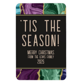 Peacock Watercolor Agate Magnet