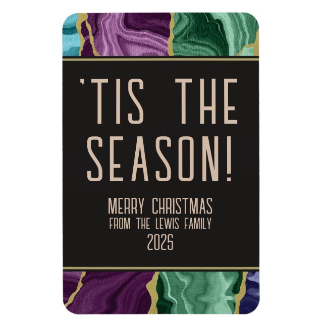 Peacock Watercolor Agate Magnet (Vertikal)