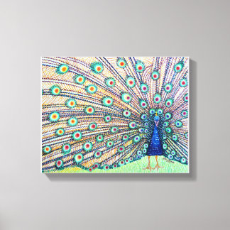 Peacock Watercolor Canvas Print Leinwanddruck