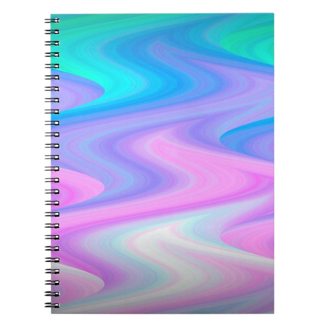 Peacock Waves Spiral Foto Notebook Notizblock (Vorderseite)