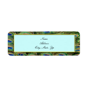 Peacock Wedding Address Labels