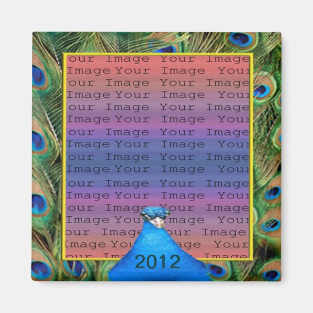 Peacock Wedding Foto Magnet (Vorne)
