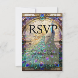 Peacock Wedding-Glass-UAWG RSVP Karte